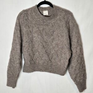 Kerisma Soft Brown Knit Sweater Top M/L Dolman Sleeve Crew Neck Cotton Wool